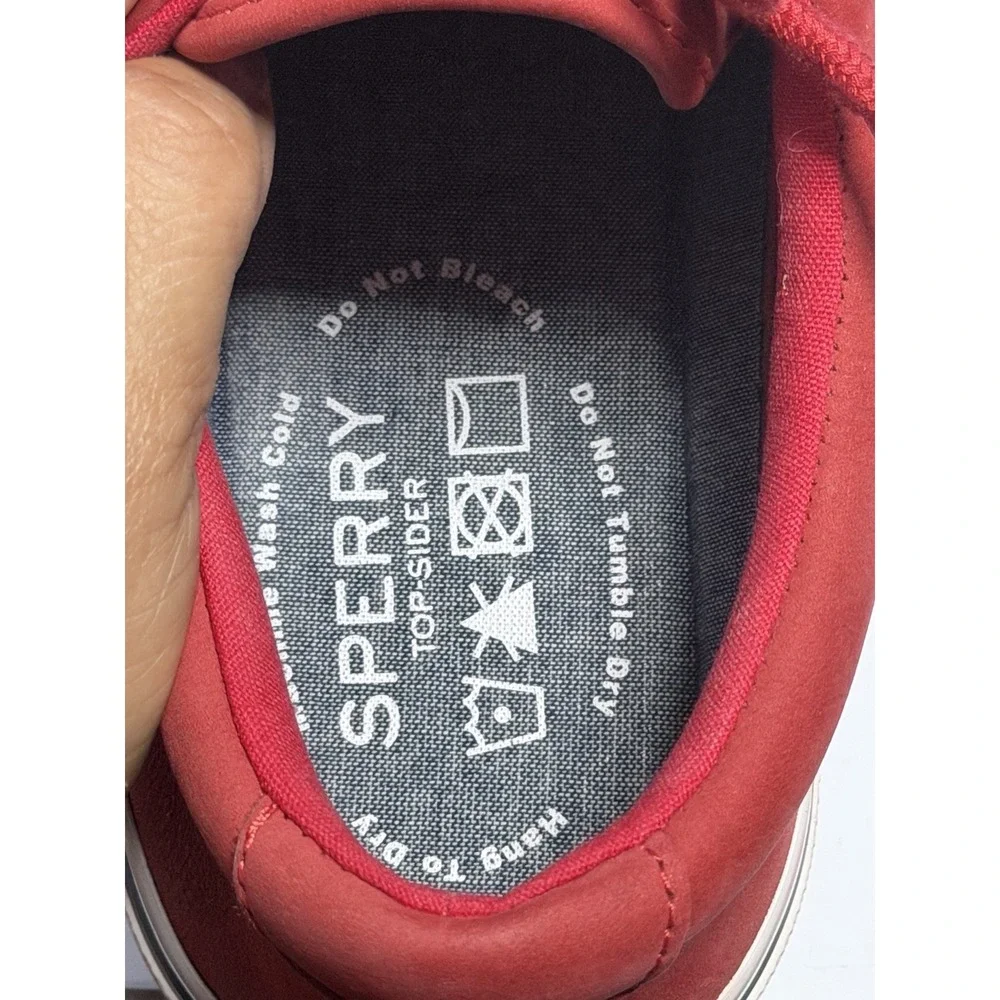 US 8 Sperry Shoes Men's Washable Red Lace Up Casual Shoes Sneakers New